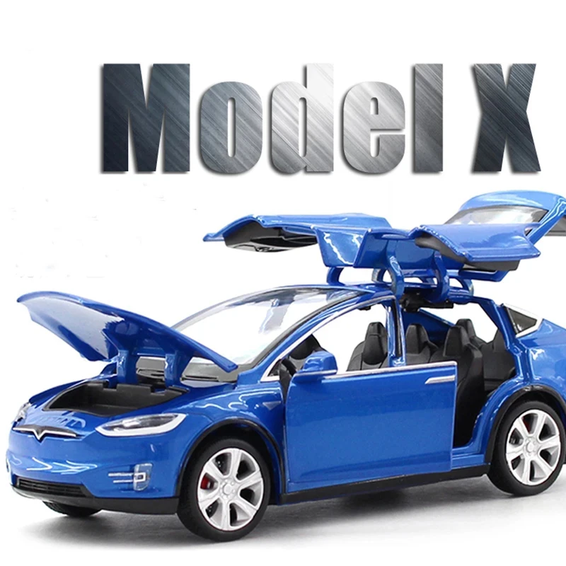 1:32 Simulation MODEL X Alloy Car Model Diecasts & Toy Vehicles Decoration Sound Light Kid Toys For Children Christmas Gifts Boy