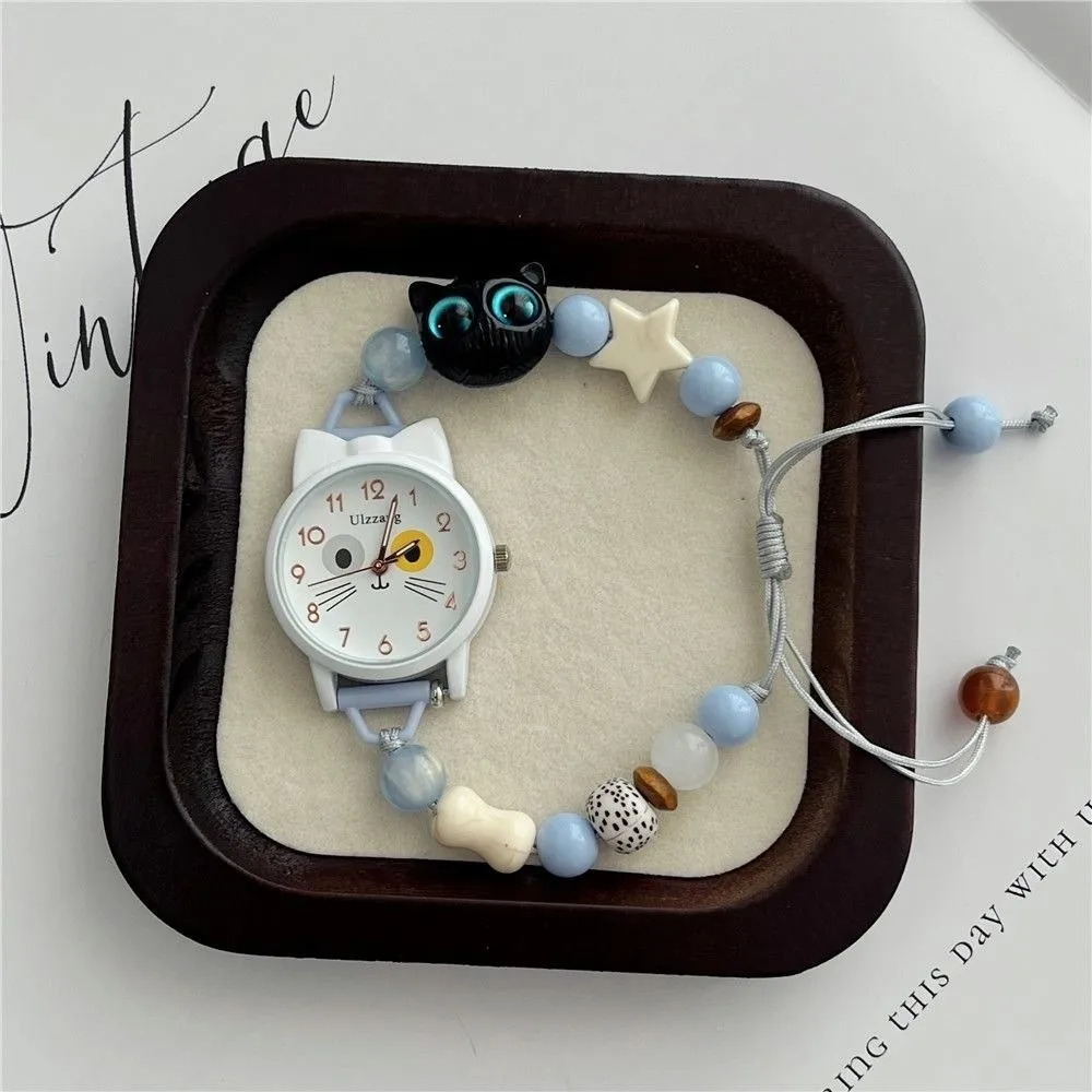 New Adjustable Bracelet Watch Beaded Pendant Wristwatches Handmade Quartz Watch Women Girls