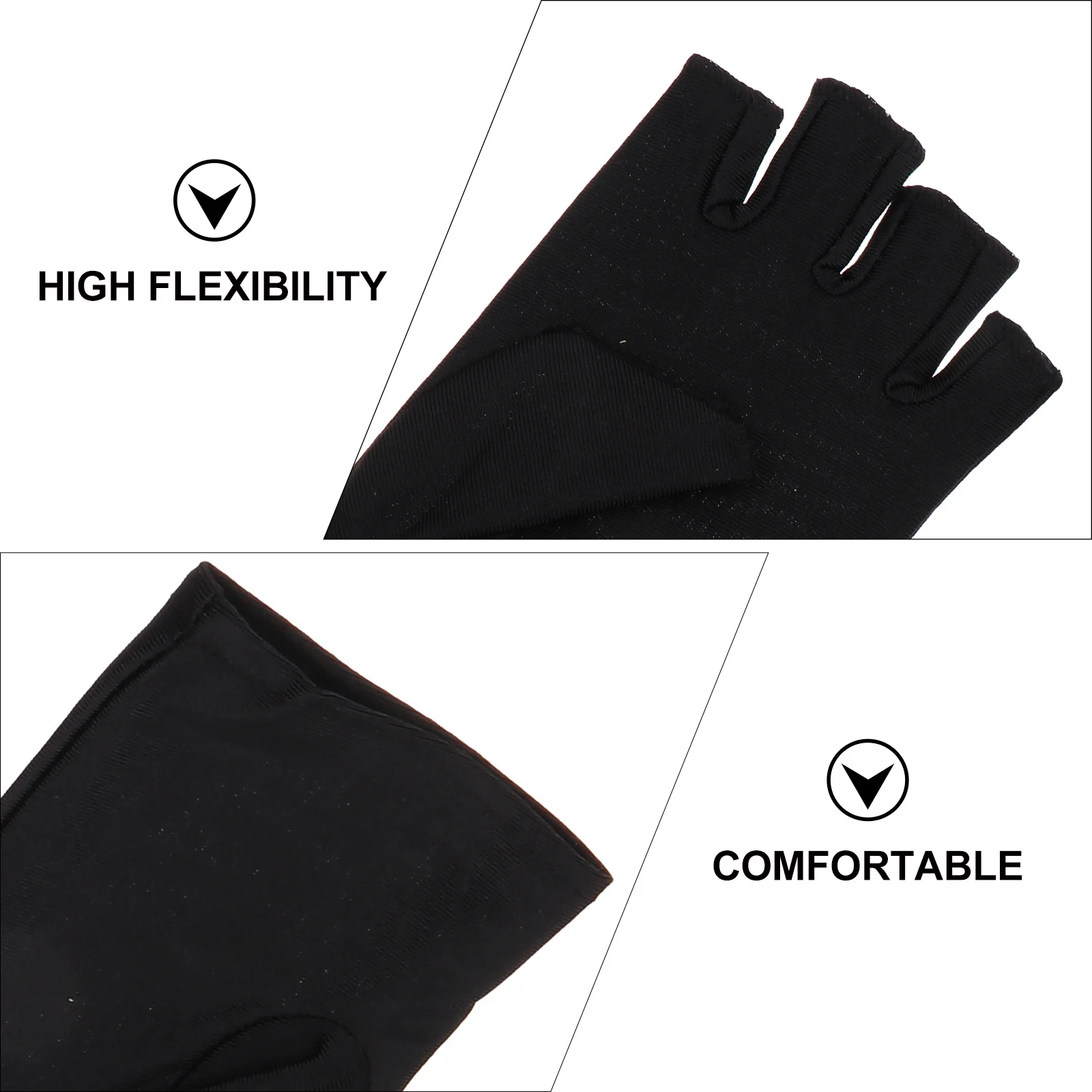 

2pcs Anti-Uv Half Finger Gloves For Manicure Sunscreen Protection Breathable Elastic Cycling Outdoor Sports Riding Gloves