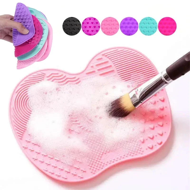 1/2/3 pièces Tapis de nettoyage en gel de silicone pour pinceaux de maquillage et de fond de teint