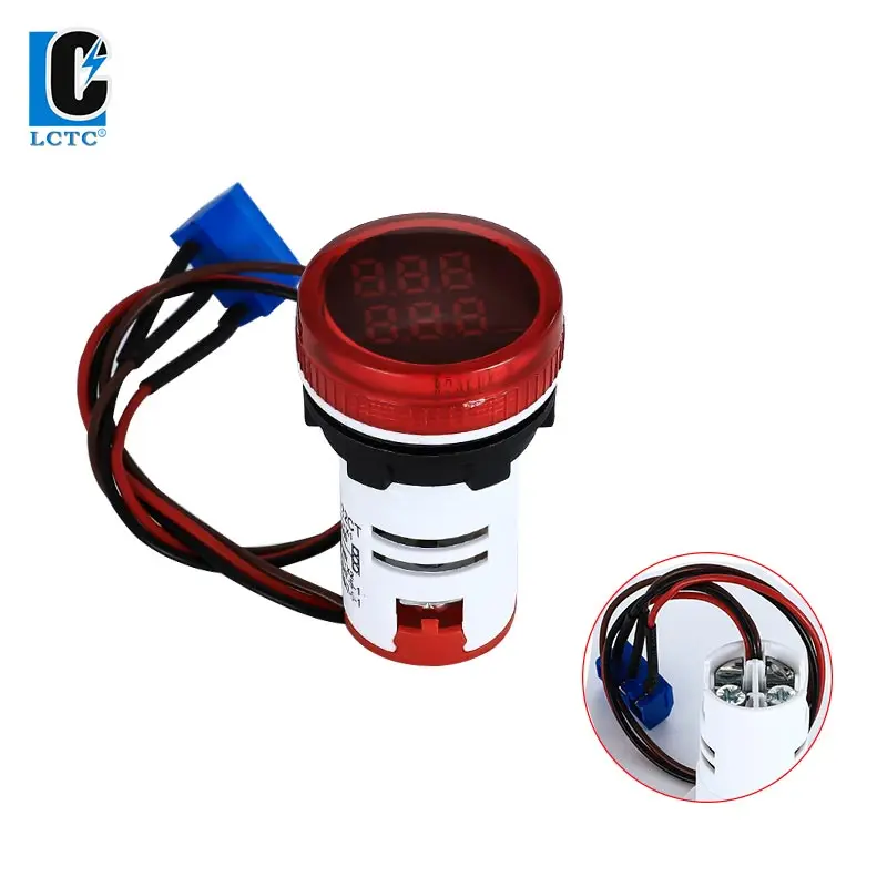 22mm  LED Highlight Digital Display Counter AC Indicator Light Signal Light Opening Counter Meter Round 5 Colors Optional