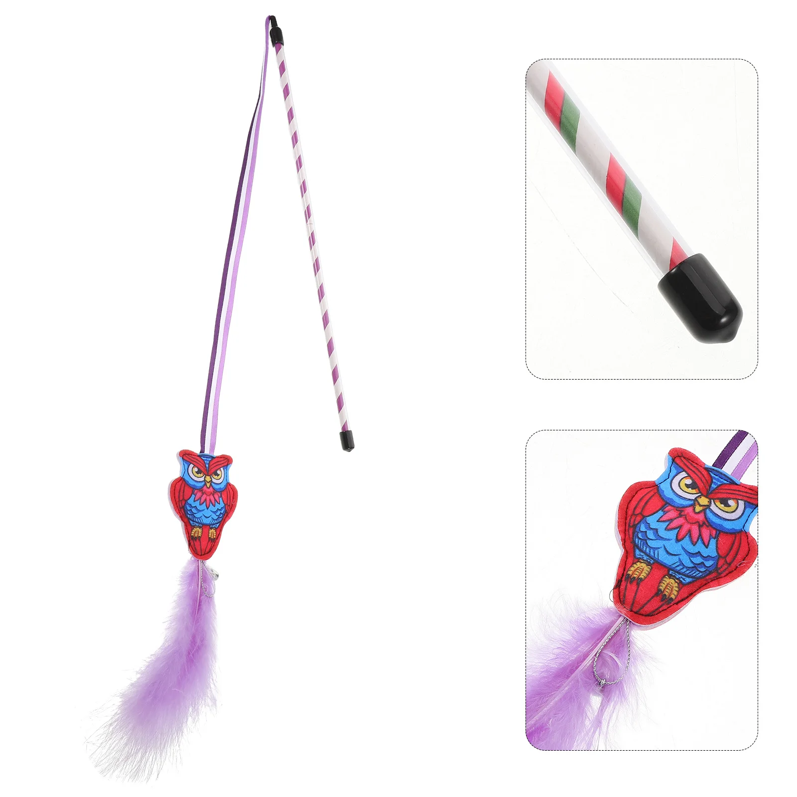 

Rotating Cat Teaser Stick Lightweight Ergonomic Long Rod Durable Construction Portable Play Bird Chase Toy Pet Supplies