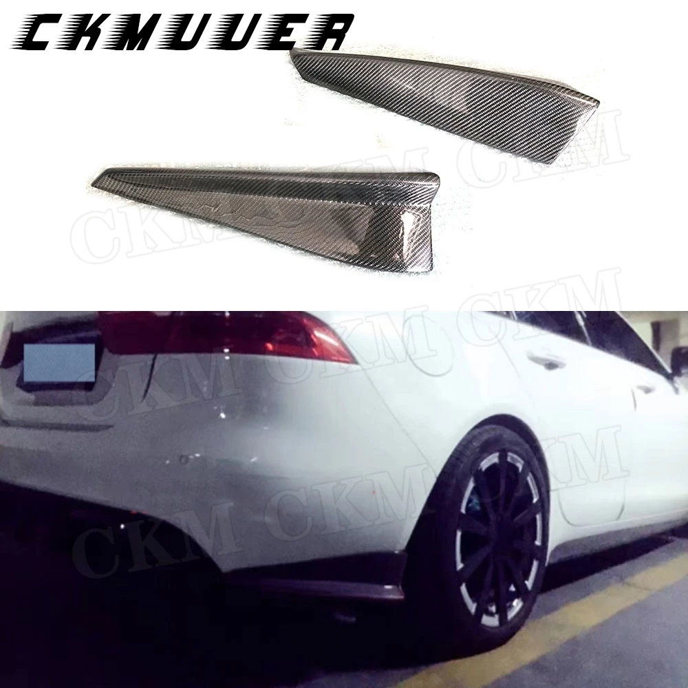

CKMUUER Carbon Fiber For Jaguar XE Sedan 4-Door 2015 2016 2017 FRP Rear Lip Splitters Flaps Cupwings Car Bumper Guard