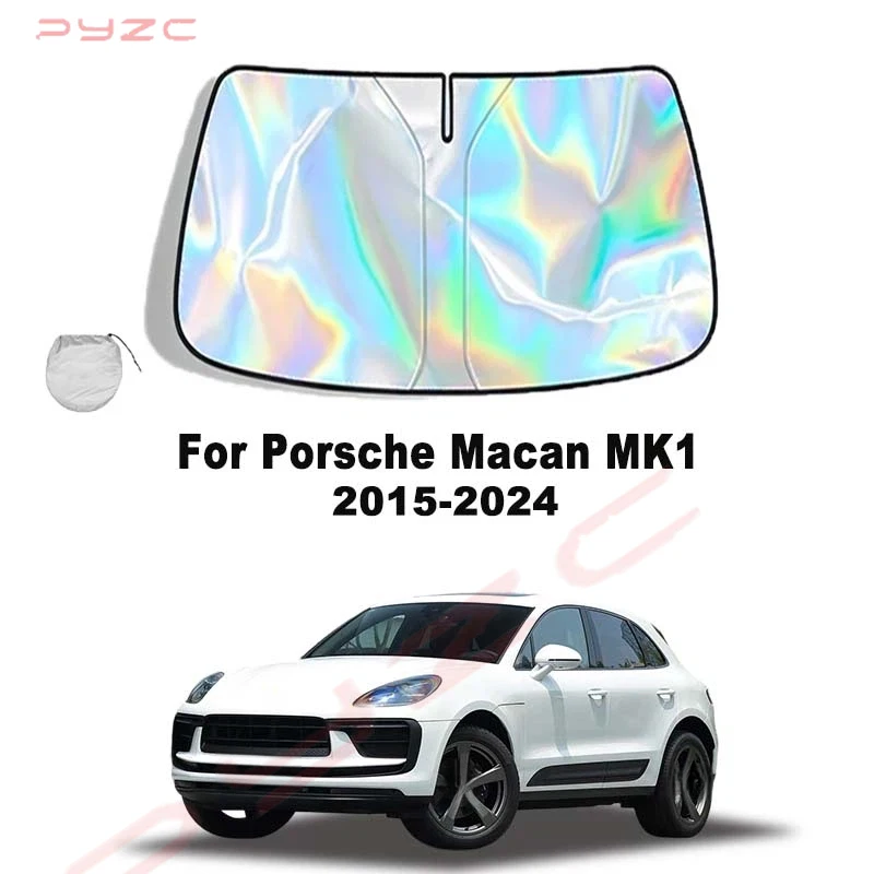 Pare-soleil pour pare-brise de voiture Porsche Macan MK1 2015-2024, protection UV pour vitre avant, visière de protection intérieure automobile