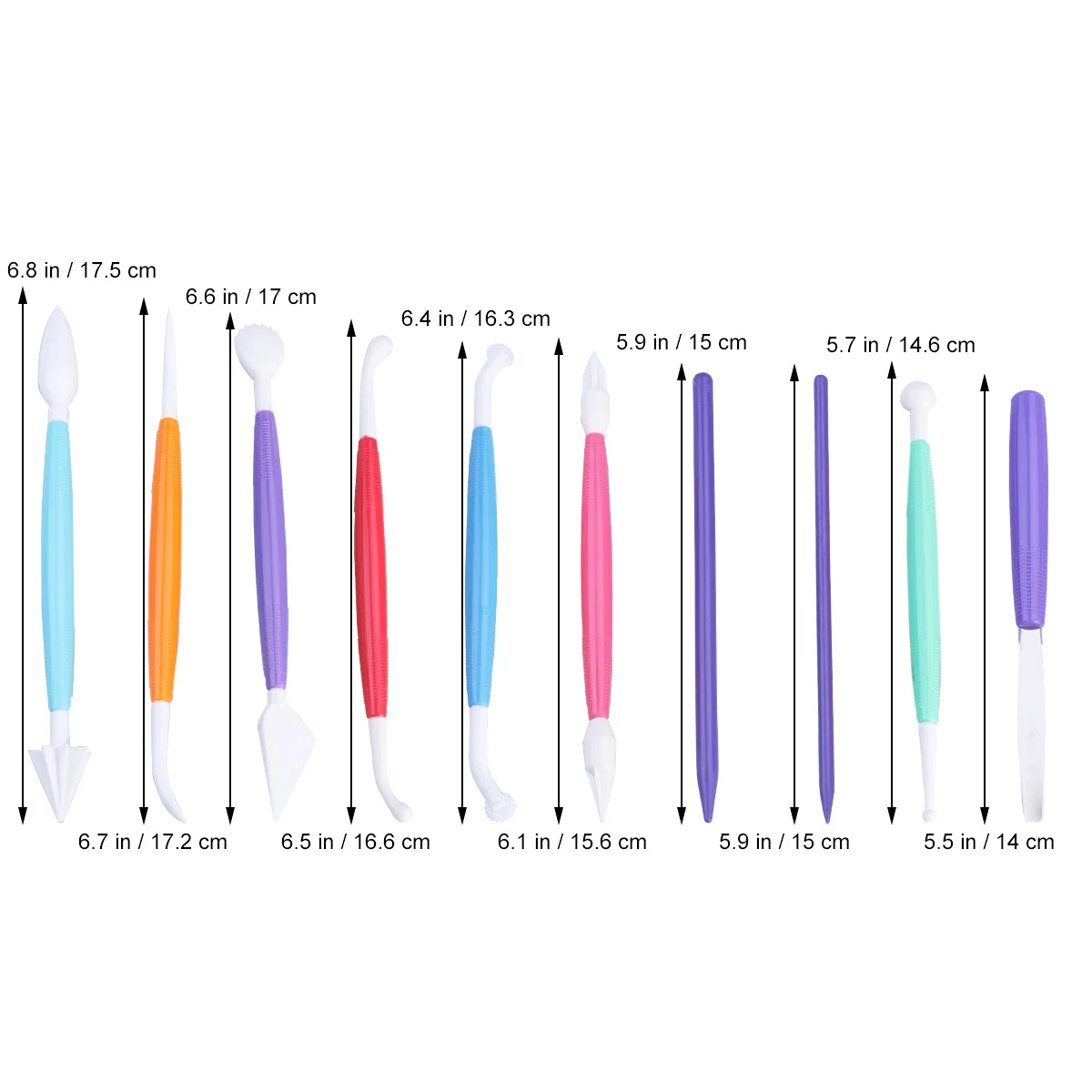 مجموعة أدوات الطين البلاستيكية المكونة من 10 قطع تتضمن مكشطة مدببة مزدوجة الأطراف ومقبض سهل ومتين لنمذجة طين الفخار السيراميكي #4