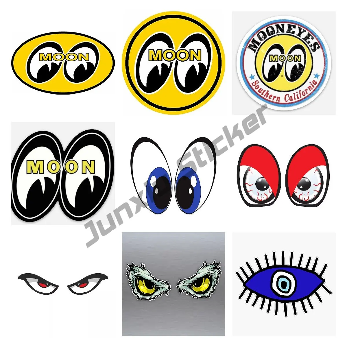 

Eyes Stickers Eye of Providence Moon Old School Car Racing Equipment Retro Vinyl Decal Window Phone Surfboard Decoration