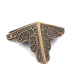 12Pcs Alloy Corner Brackets Bronze Tone For Scrapbook Bronze Corner Wooden Box Edge Cover Corner Protector Furniture Decorative
