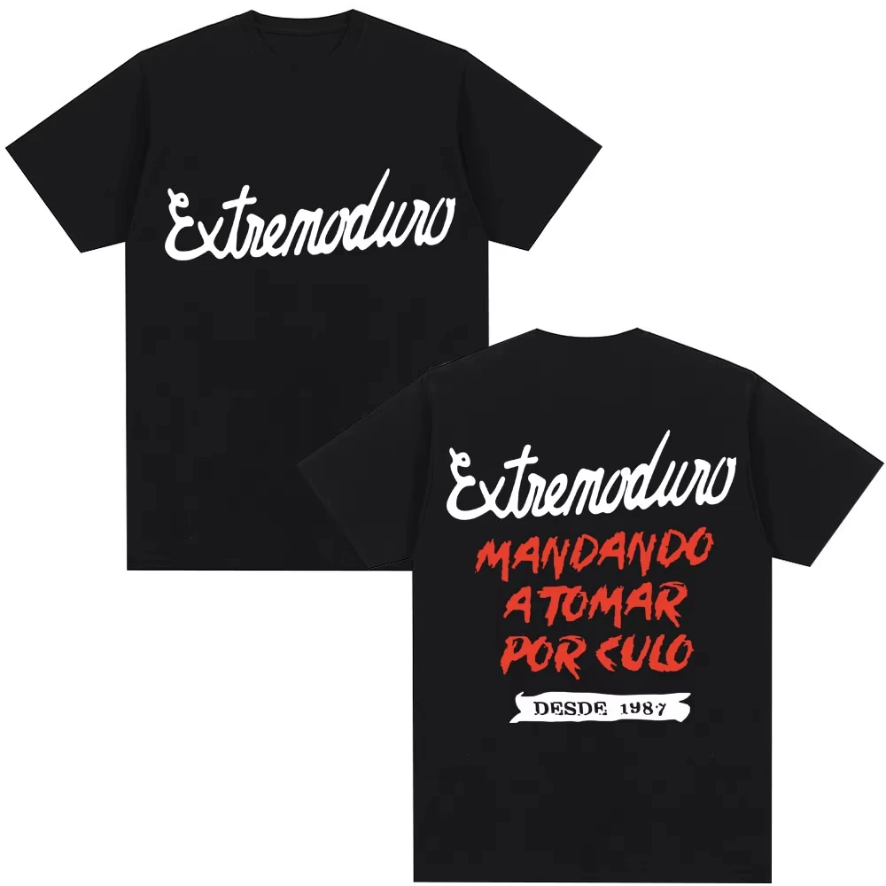 Rock Band Extremoduro Print Unisex Gothic Hip Hop Harajuku Casual Loose Cotton Streetwear Women And Men Comfortable T-Shirt