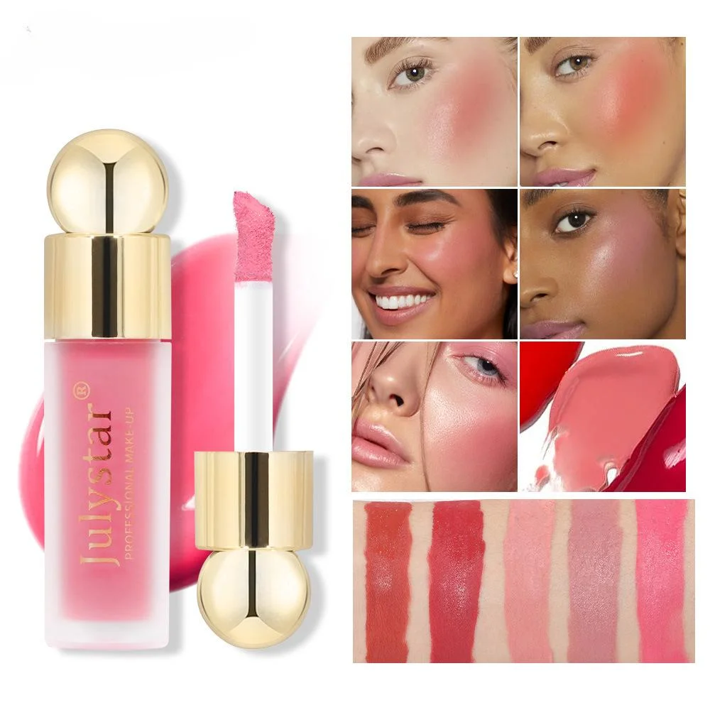 Vloeibare Blush Stick Met Kussen Natuurlijke Vloeibare Contouren Voor Face Blusher Pigment Blijvende Wangtint Crème Blush Make-Up