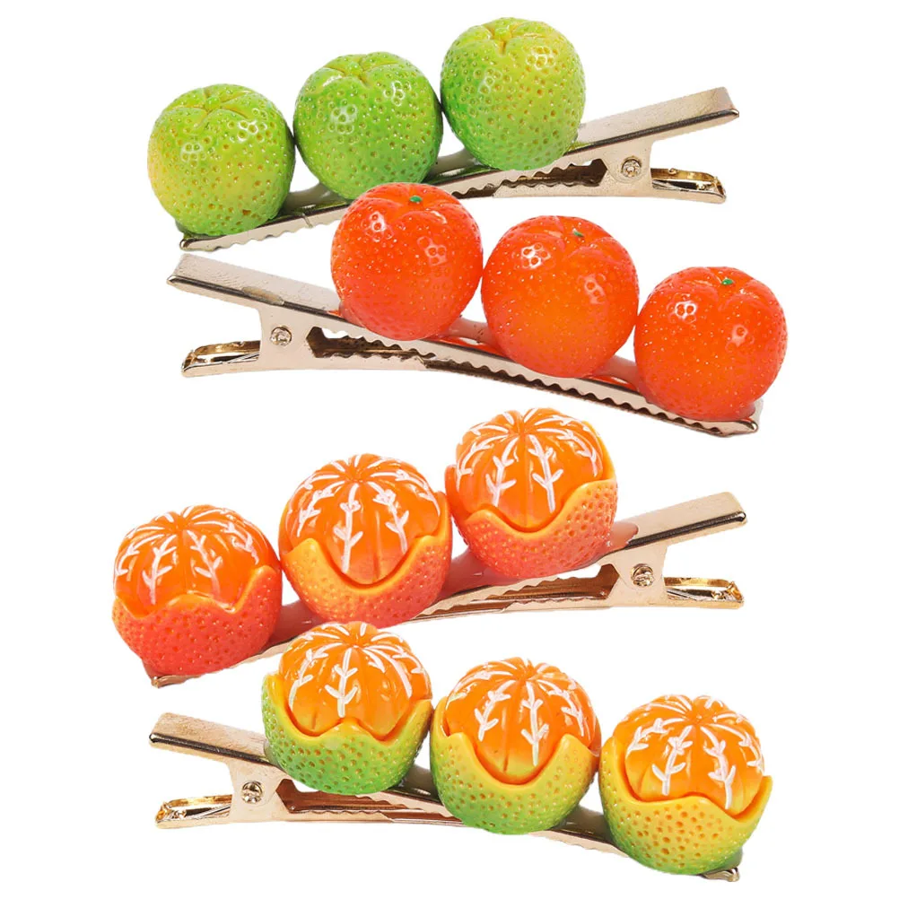 

4pcs Fruit Clips Orange Aesthetic Hairpins Cute Alligator Clips For Women Girls Small Hair Accessories Fashion Hair Styling