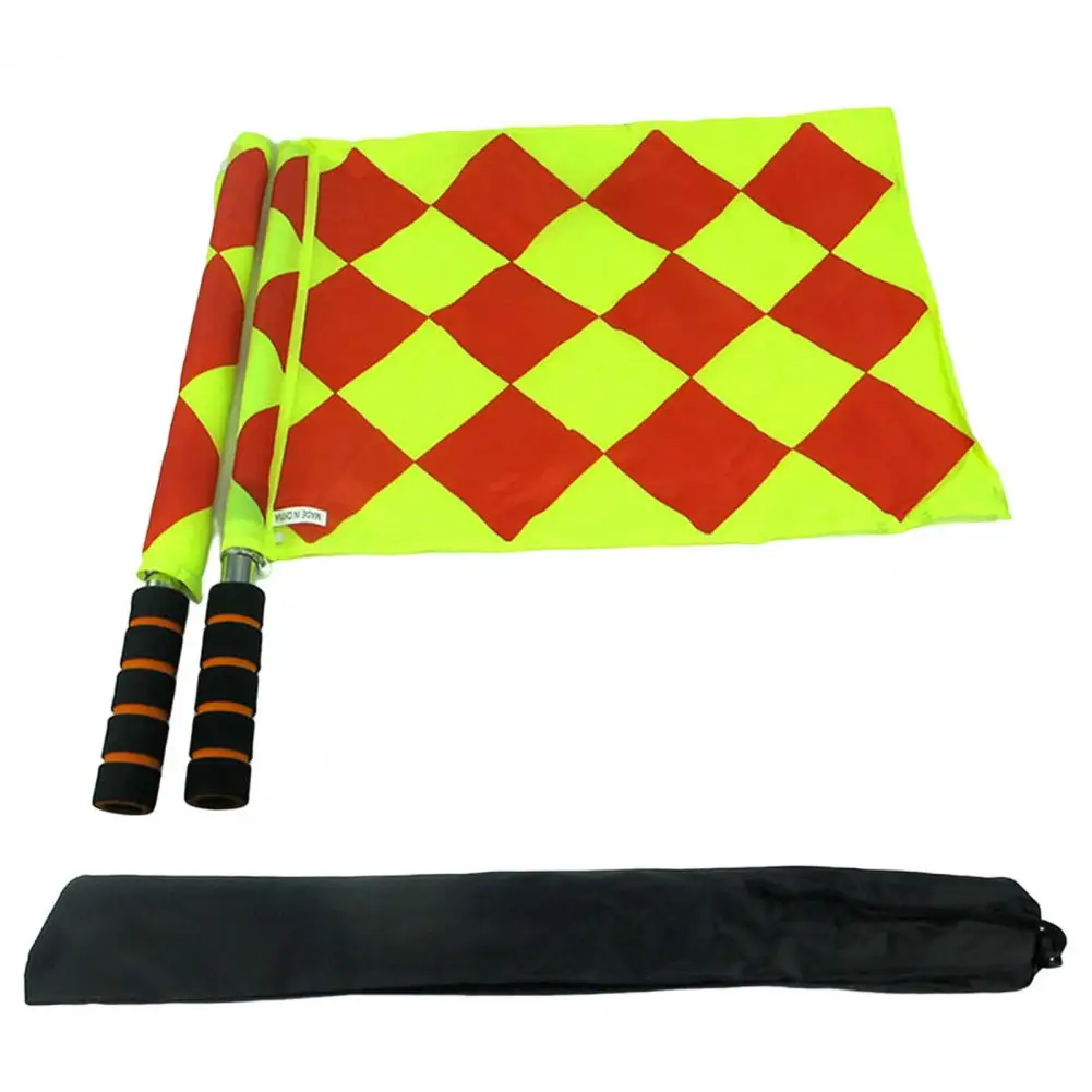 1 Pair Soccer Linesman Flag Comfortable Handle Compact 2 Piece Referee Linesman Flag Soccer Judge Linesman Flag