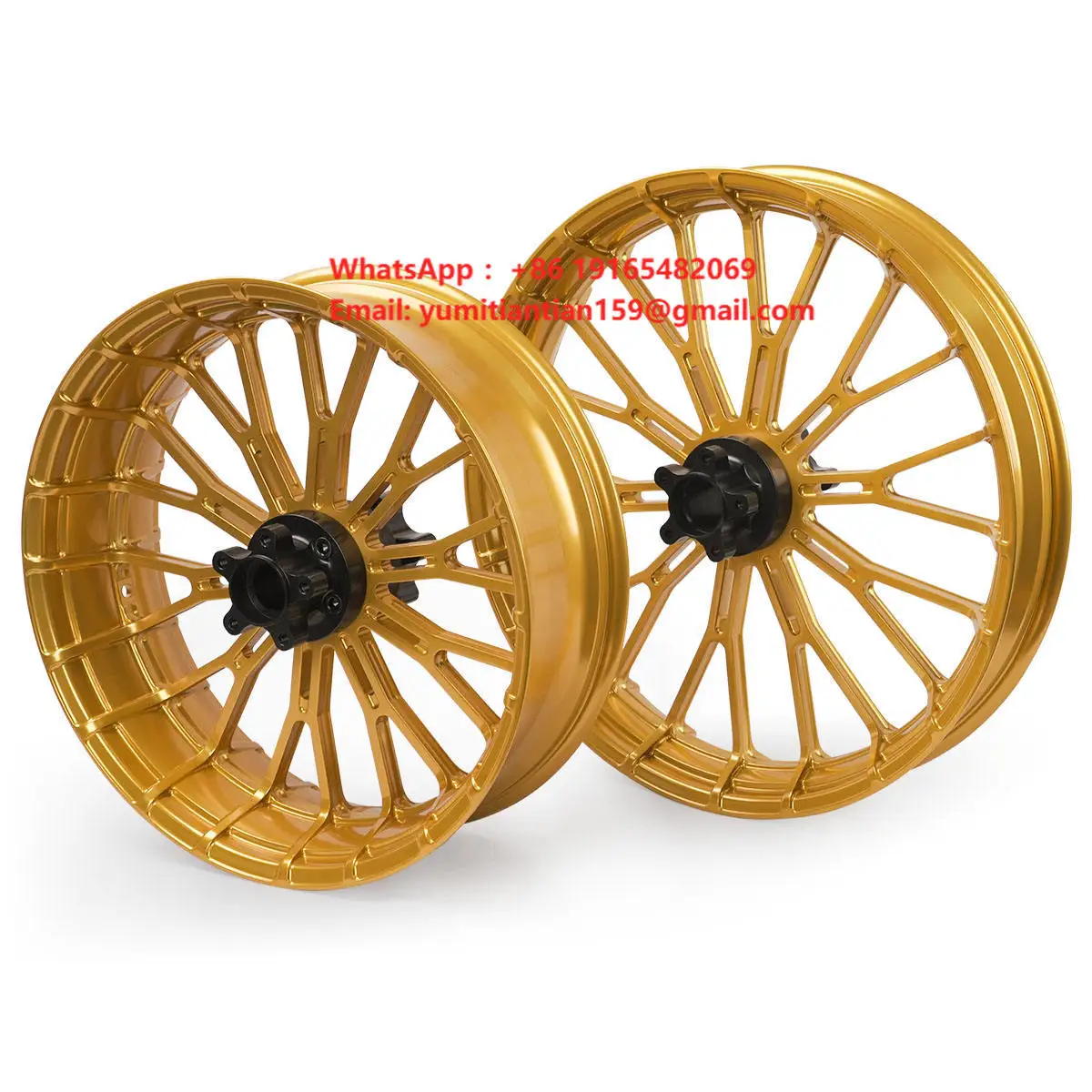 USOHAWLK Custom Colors Aluminum Front Rear Motorcycle Wheels Retrofit/Upgrade for 08-later FLSTF/FLSTFB/FLSTFBS Model