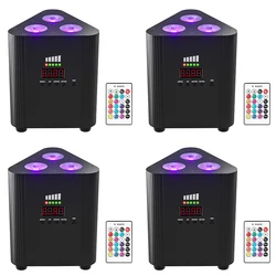 U'King 4PCS 4in1 RGBW LED Battery Par Light 3x4W Triangle Wash Wall Light DMX512 Wireless Effect Light for Concert Disco Party
