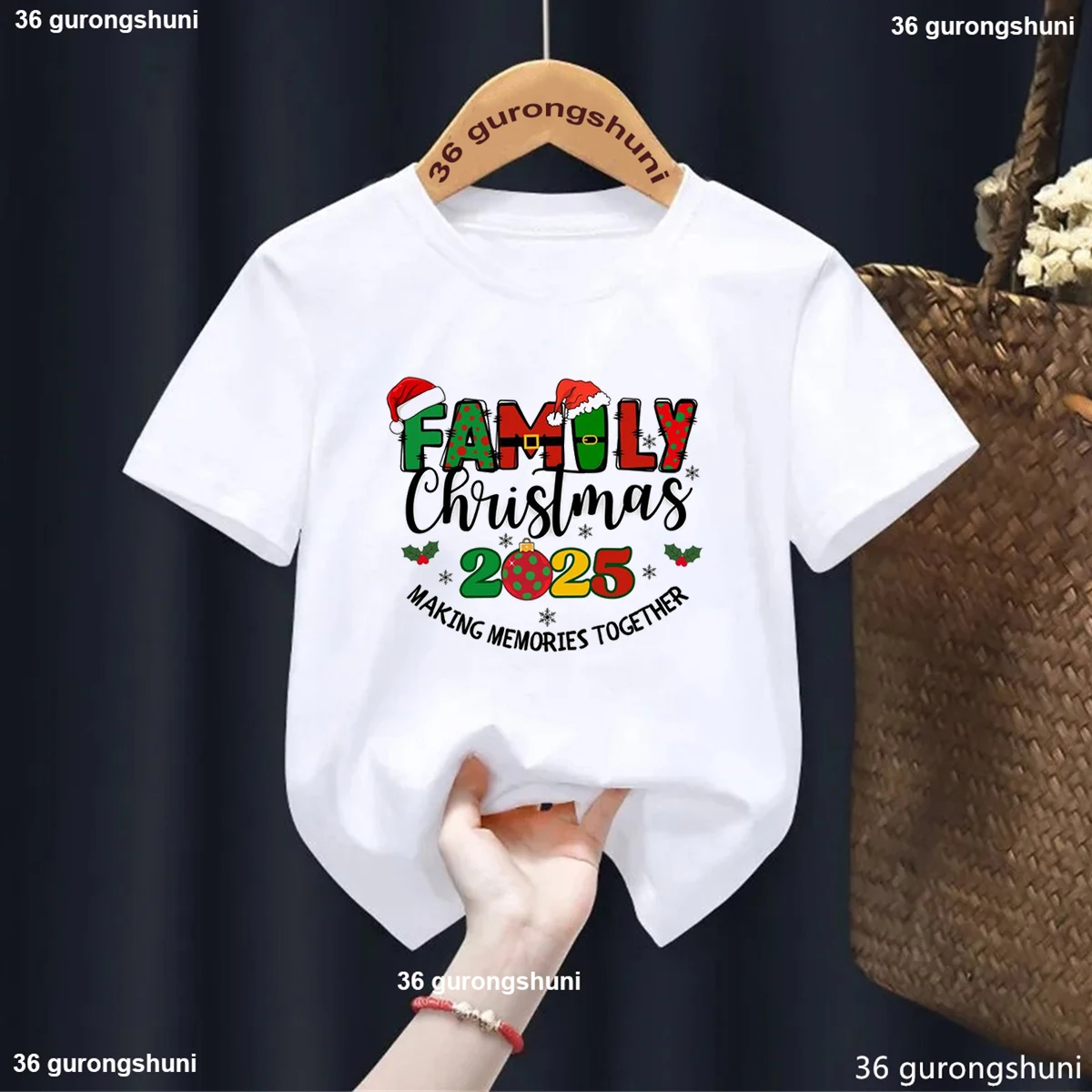 Family Christmas 2025 Children'S New Year Clothes Christmas Party Gifts Clothing Tshirt Fashion Cute Boys/Girls Tshirt