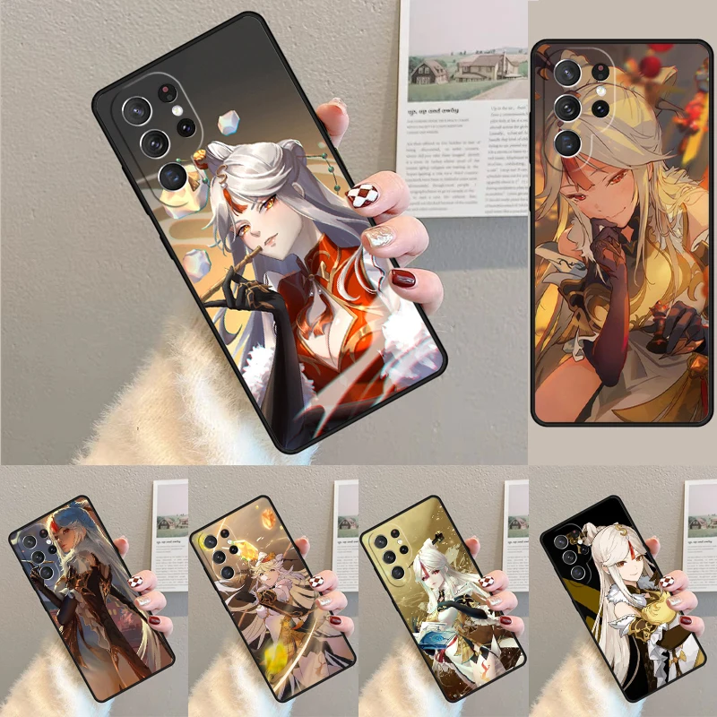 Cover For Samsung Galaxy S24 Ultra S21 S22 S8 S9 S10E Note 10 20 Plus FE S23 Genshin Impact NingGuang Phone case Coque