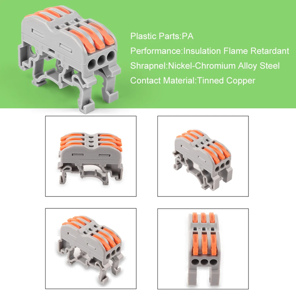 25PCS Plug-in Electrical Wire Terminal Connectors Universal Compact Wire Wiring Connector Conductor Terminal Block With Lever