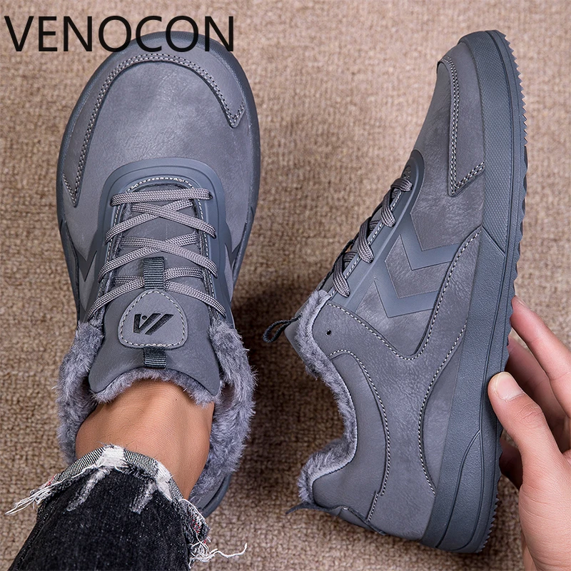 VENOCON Minimalist Wide ToeBox Feet Barefoot Thermal Fur Lining Winter Boots Shoes Men Women Sneakers Footwear Boots For Man