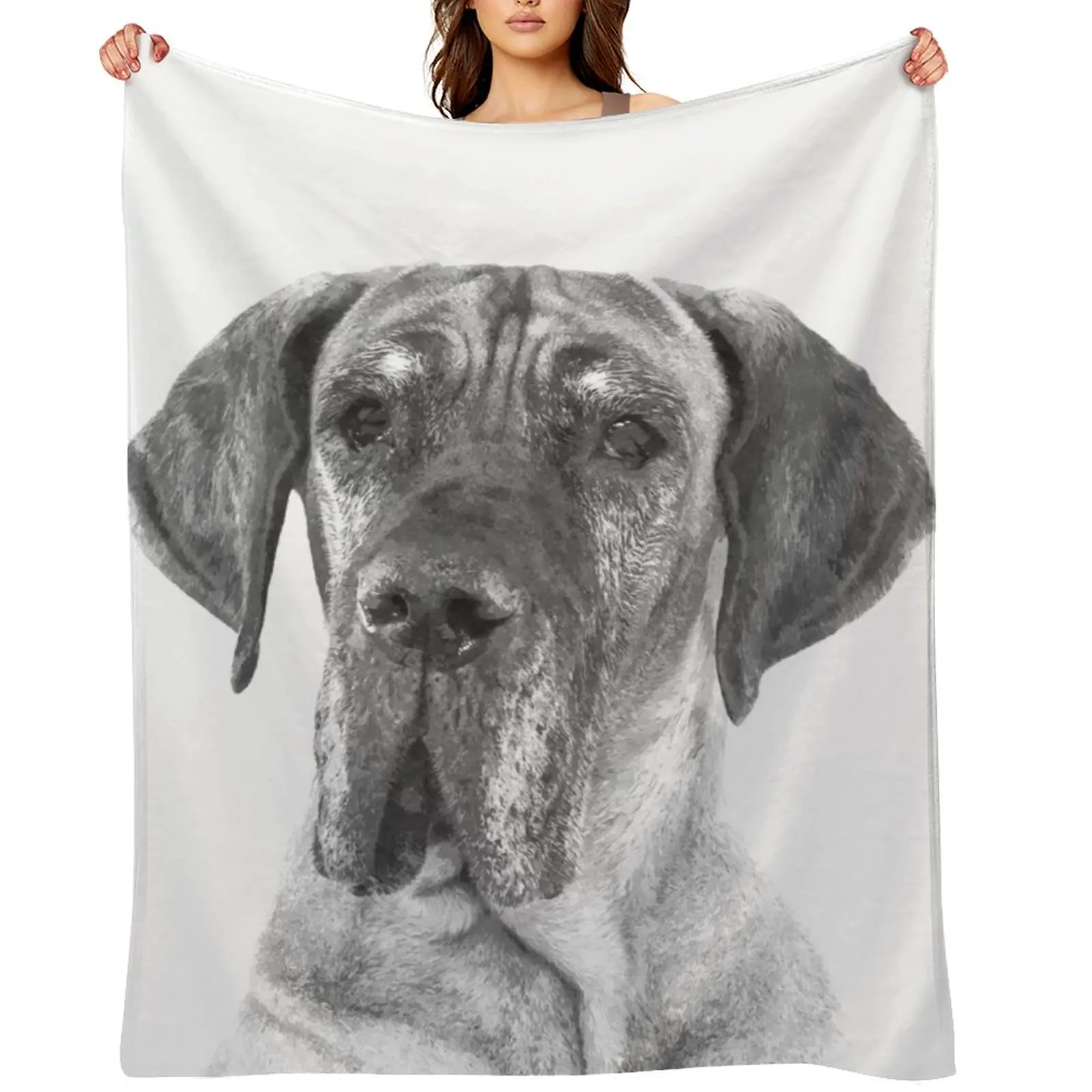 

Black and White Great Dane Throw Blanket for winter Luxury Designer Kid'S blankets ands Blankets