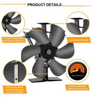 6 Blades Stove Fan Heat Powered Fireplace Fan Log Wood Burner Eco-fan Quiet Fireplace Fan Warm Heat Distribution Home Winter
