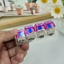 4 Keys Luminous Keyboard Keychain Toy Gift Stress Relief Fidget LED Keyboard Decompression Backpack Keyring Pendant Key Chains image 3