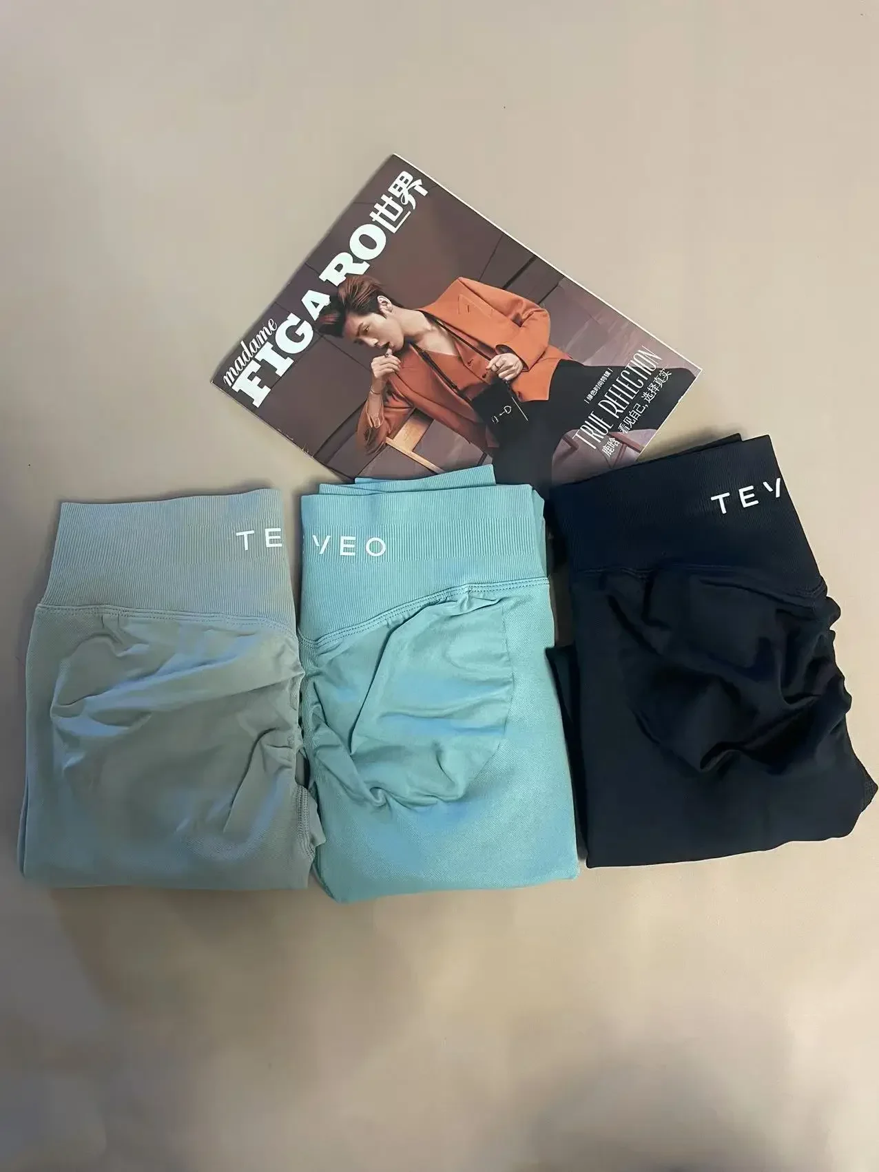 TEVEO Seamless Yoga Pants Impact Leggings Women High Stretch Low Ribbed Band Scrunch Gym Leggings Fitness Sweat Wicking Workout