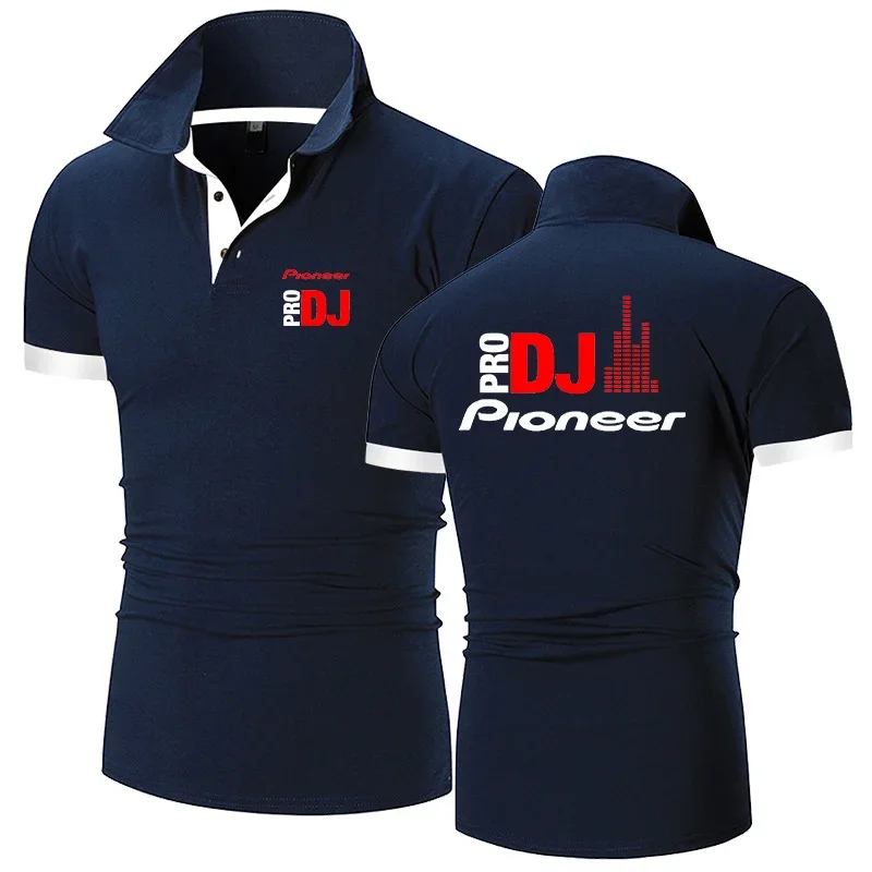 DJ Pioneer PRO 2024 Men\'s New Summer Hot Polos Shirts Sports Casual Solid Color Printing Fashion Harajuku Business Tops Clothing