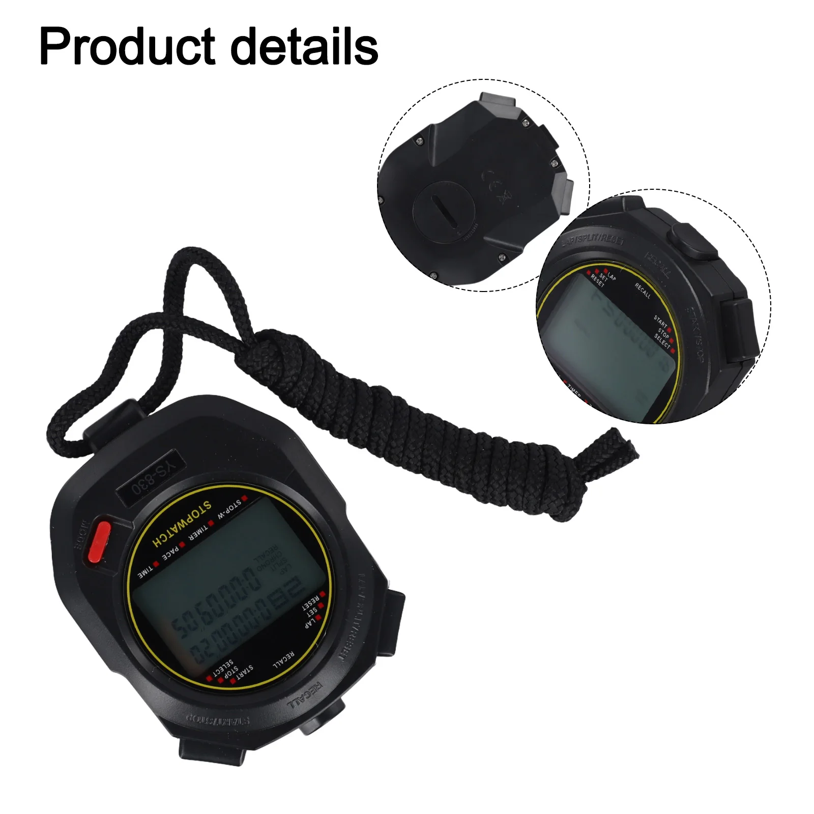 Reliable Digital Stopwatch Timer Offering 30 Lap Memory Functionality Ideal for Running and Other Sports Events