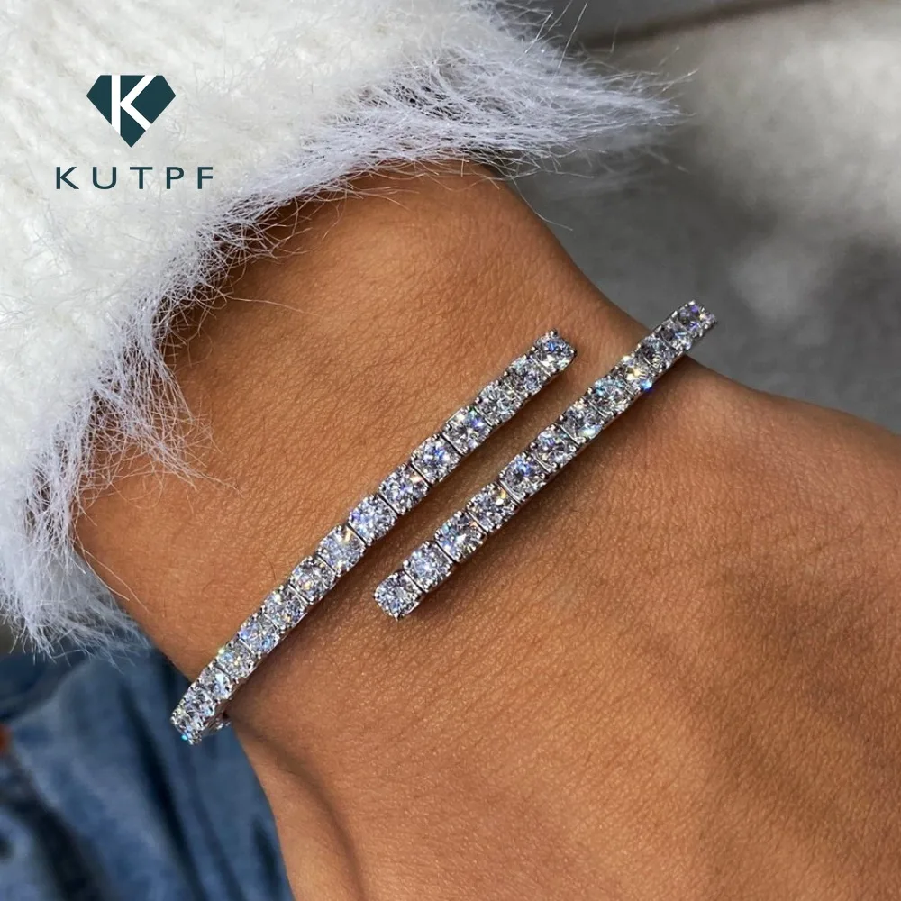 

Сертифицированный браслет-манжета из муассанита 3 мм, серебро S925, сверкающие лабораторные бриллианты, теннисный браслет для женщин, изысканные ювелирные изделия
