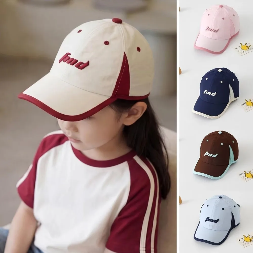 Letter Embroidery Children Baseball Caps Thin Quick Drying Outdoor Sunshade Caps Soft Top Adjustable Sun Hats