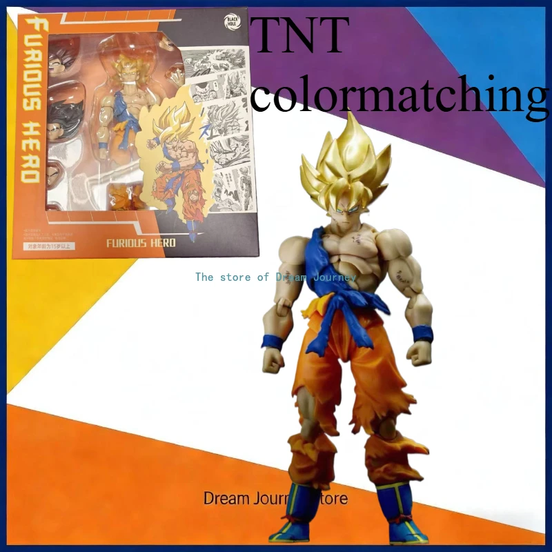 

In Stock Black Hole Model Dragon Ball SHF Battle Damaged Goku Saiyan Awakening TNT Color Matching Nude Taitou Collection Gift