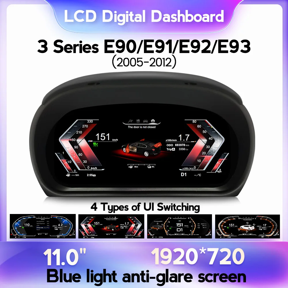 MEKEDE 12INCH Screen 4 Core LCD Dashboard Speedometer Digital Cluster for BMW E90 E91 E92 E93 2005-2012 LINUX System