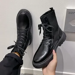 Warm Winter Black Platform Man Shoes Footwear Trendy 2025 Boots for Men Designer High Quality In Promotion Comfortable Sale Y2k