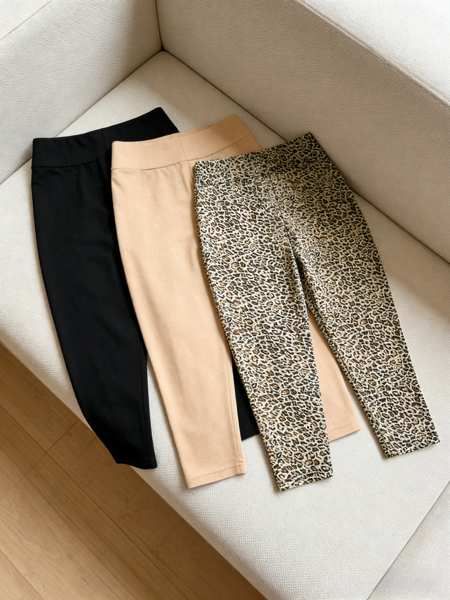 

Женские шорты с высокой талией, 3 шт., повседневные, однотонные и с леопардовым принтом