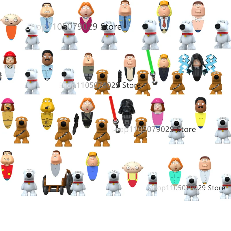 

Аниме-фигурки Family Guys Питер, конструктор, мини-фигурки, игрушка-головоломка, модель, кирпичики, подарки, игрушки из кирпичиков