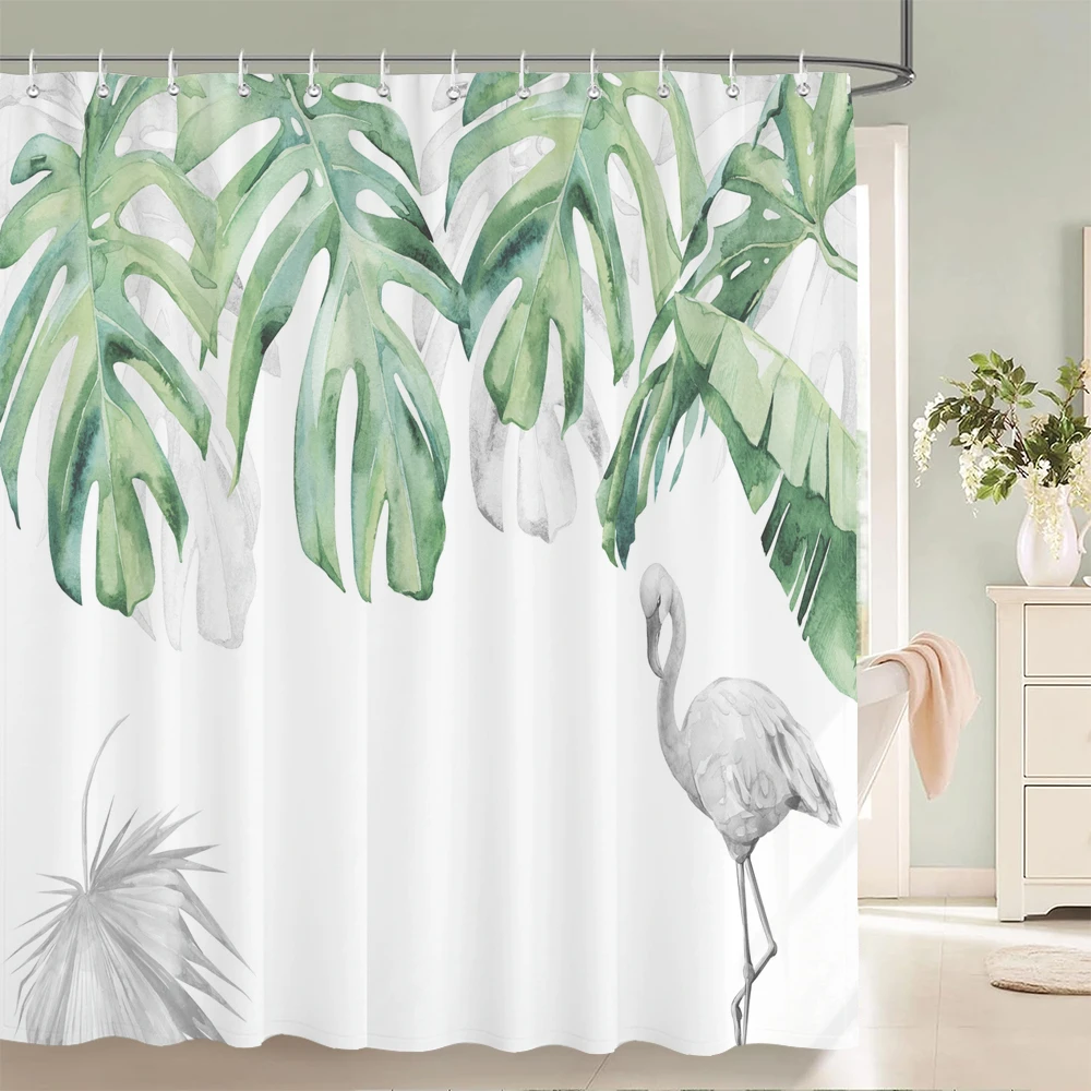 3D Printed Shower Curtain Flamingo Pattern Polyester Fabric Bath Curtain for Bathroom Curtain Decoration Shower Curtains