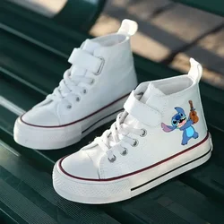 Lilo Stitch-zapatos de lona con estampado de Disney para niños y niñas, zapatillas cómodas informales de dibujos animados, deportivas de alta calidad, Tenis