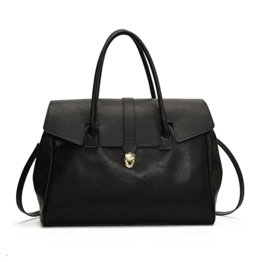 

Women's Capacity ToteBag-Top Handle Handbag Vegetable TannedLeather Lightweight Commuter Leather Work Tote With Strap
