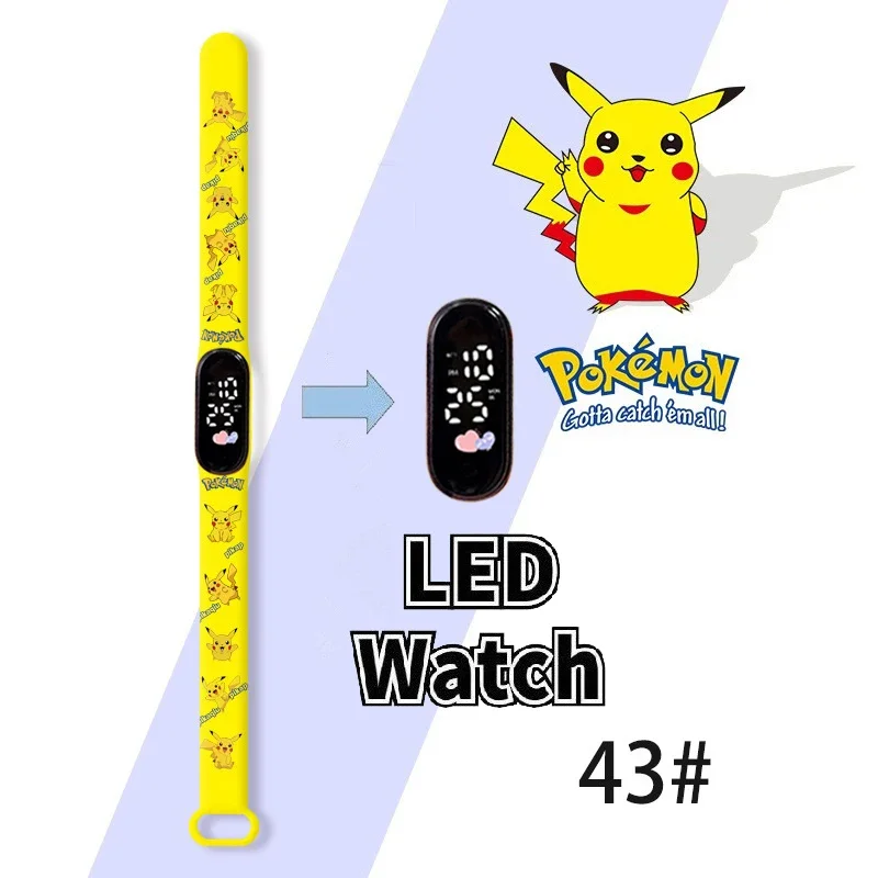 Pokémon Digital Watch for Kids, Silicone LED Watch, Puzzle Toys, Presentes para Crianças, Anime, Pikachu, Squirtle, Eevee, Charizard, Estudante, Novo