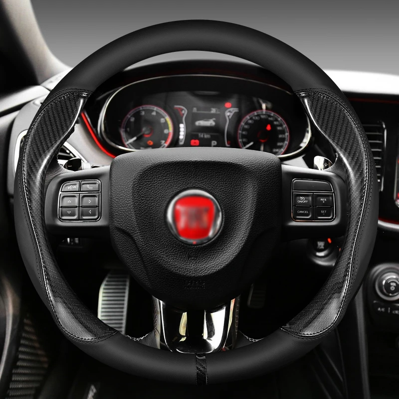 

For Fiat 500 500C Fiat600 viaggio Ottimo Fullback Strada Freemont Bravo, Car Steering Wheel Cover, Upgrade Microfiber Leather