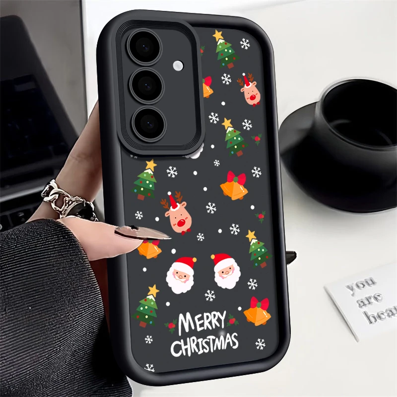 Soft TPU Case For Samsung Galaxy S23 S24 Ultra S21 FE S22 A55 A54 A15 A16 A14 A35 A53 A25 5G Christmas Santa Elk Phone Cover