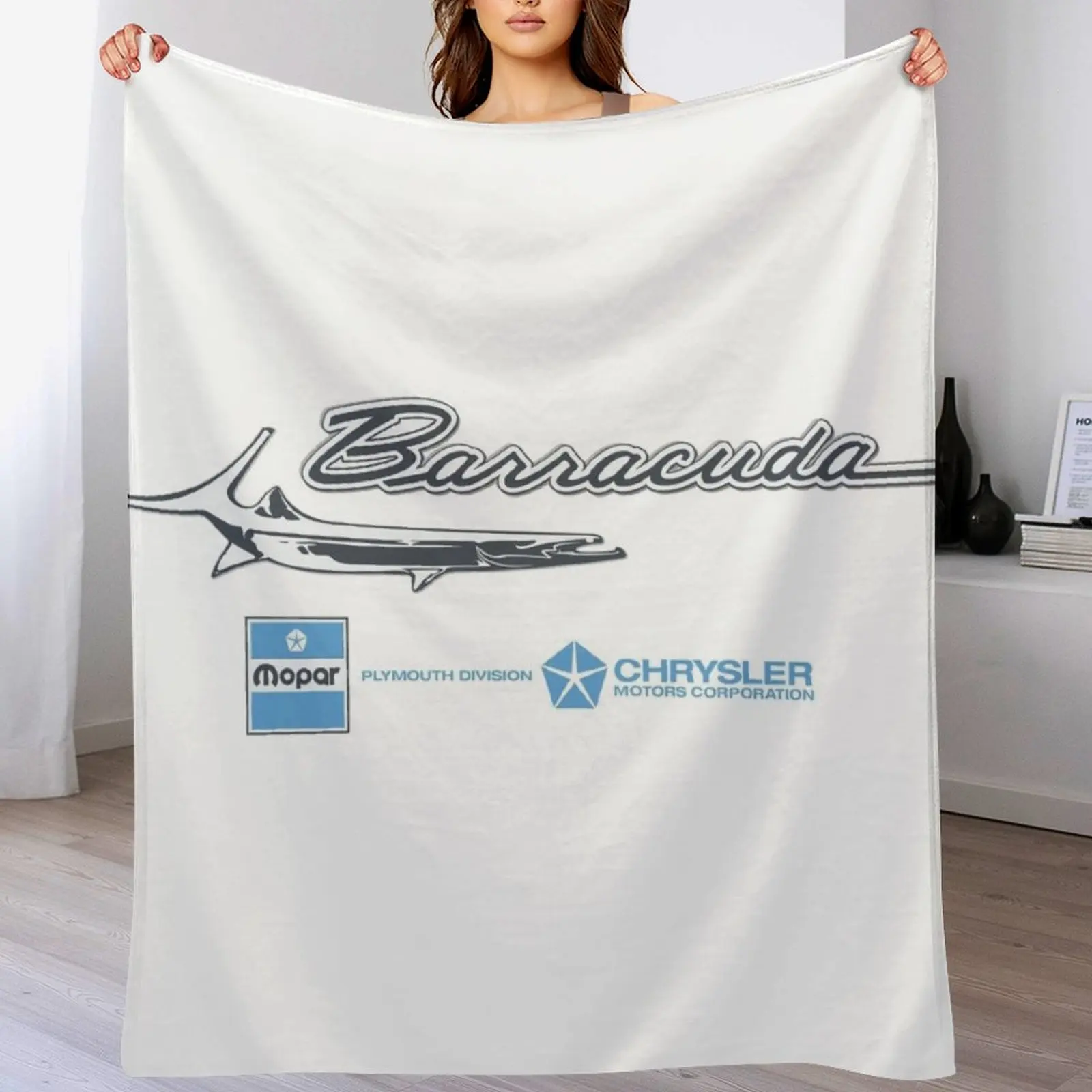 

Plymouth Barracuda Logo Script Throw Blanket Large Custom Thermals For Travel Blankets