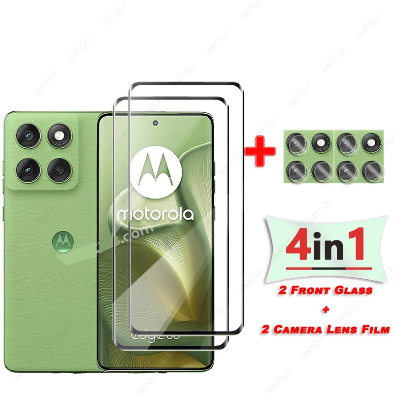 Vidrio templado curvo con borde 3D para Motorola Edge 60, Protector de pantalla de vidrio para Moto Edge 60, película protectora, Protector de lente de cámara