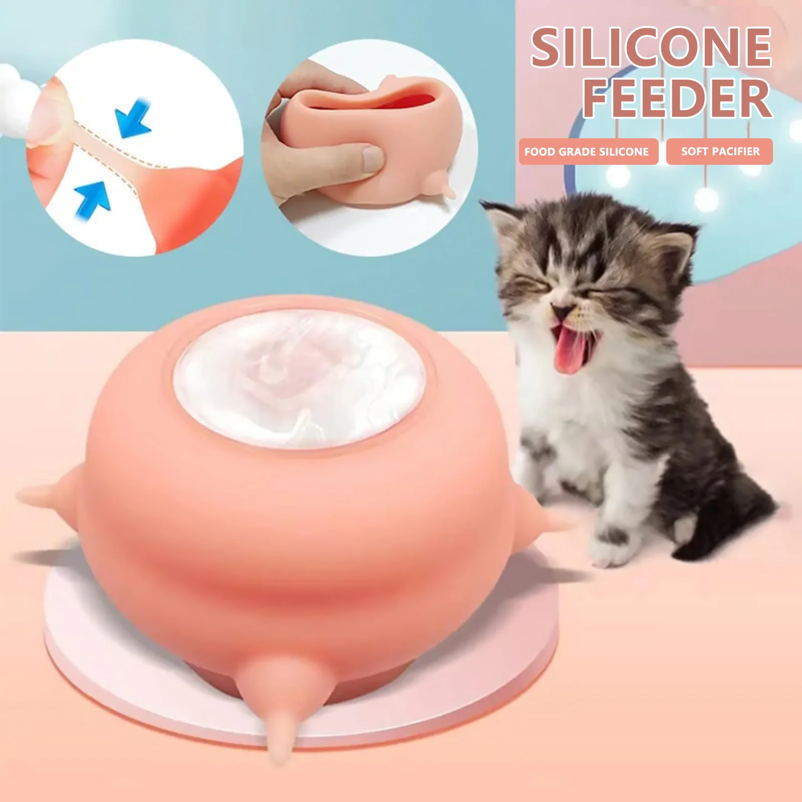 Soft Silicone Pet Puppy Feeder Leak-proof Pet Breastfeeding Device For Kittens