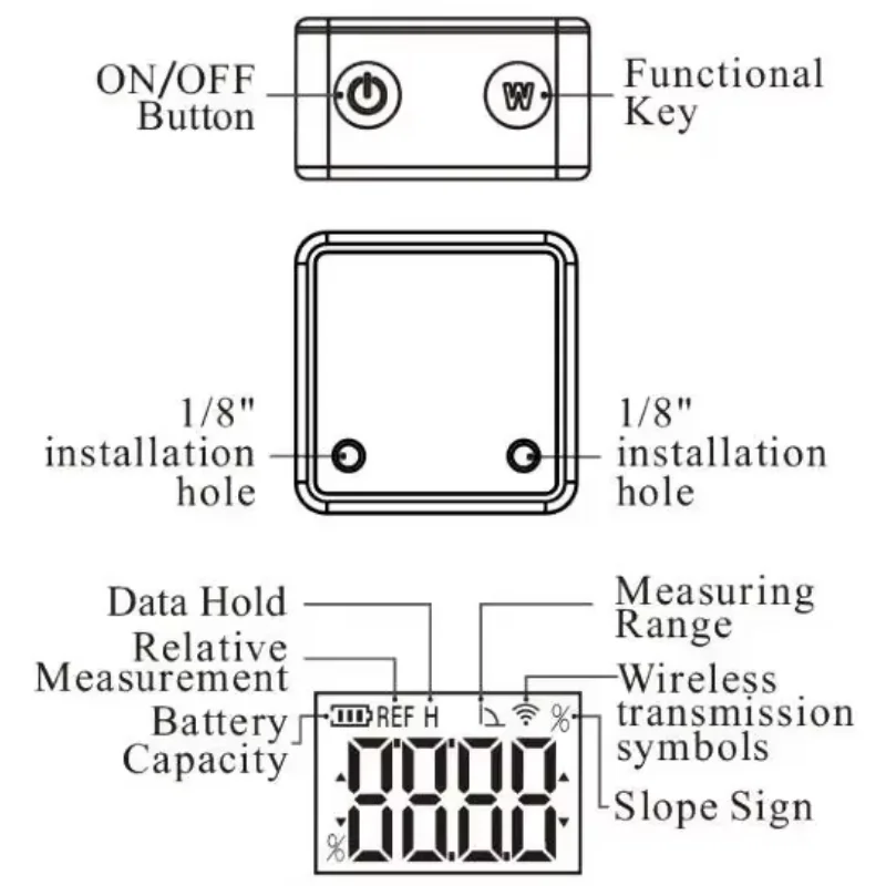 

New Electronic Digital Bluetooth Inclinometer, Tilt Box Angle Measuring Instrument, Slope Meter Protractors