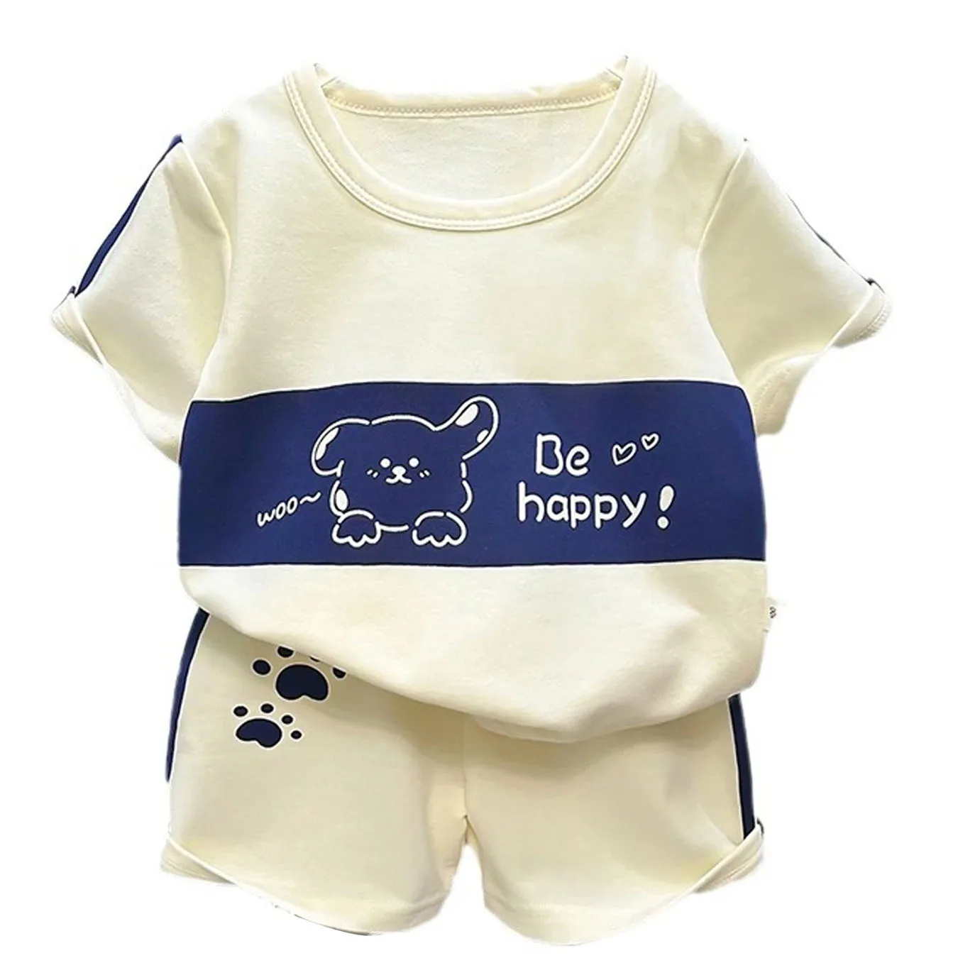 Boys' Summer Cute Cartoon Shirt+Shorts Two Piece Set Casual Clothing New Children's Fashion Girls Short Sleeve Sport Tracksuits