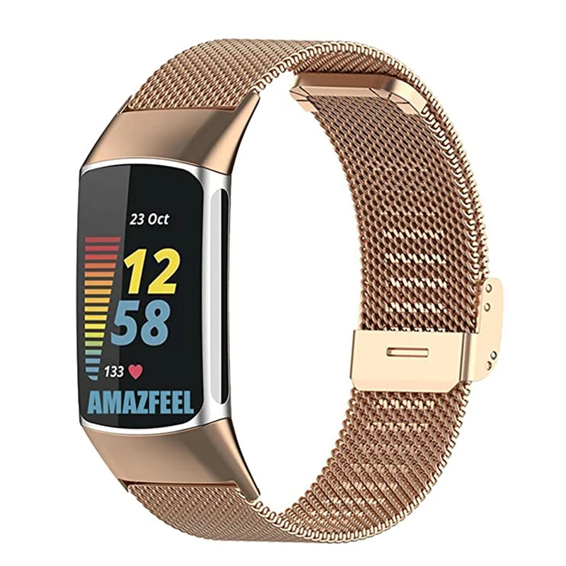 Quality Milanese Mesh Band For Fitbit Charge 6 5 Women Men Stainless Steel Watch Bracelet Strap Loop For Fitbit Charge 5 6