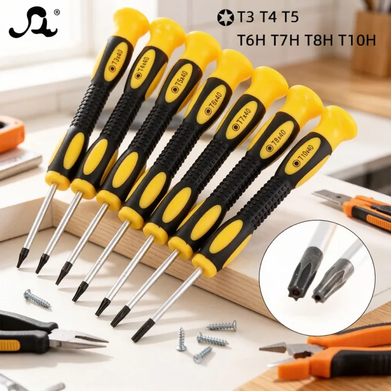 Conjunto de Chaves Torx 7 em 1 Original T3 T4 T5 T6 T7 T8 T10 para 360 °   Kit de Ferramentas para Reparo de Console e Controle Nintendo Switch