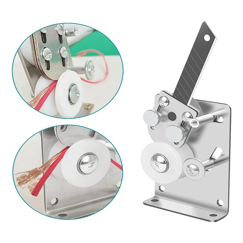 Wire Stripping Machine Stainless Steel Cable Peeling Machine Silver Wire Stripper Tool With 3 Blades