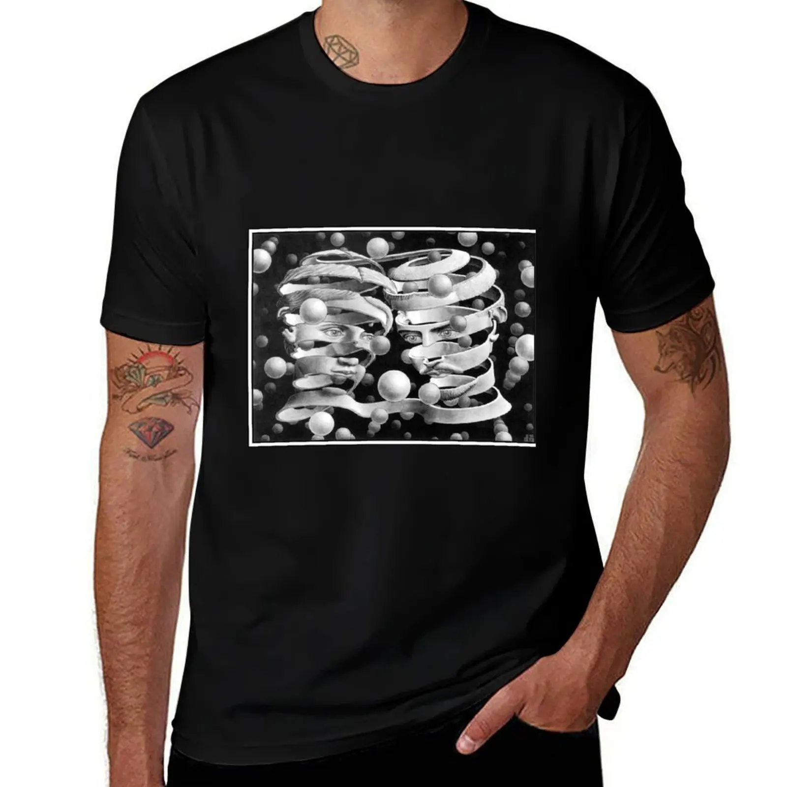 Bond of Unity par Maurits Cornelis Escher T-shirt imprimé à la mode décontracté à manches courtes