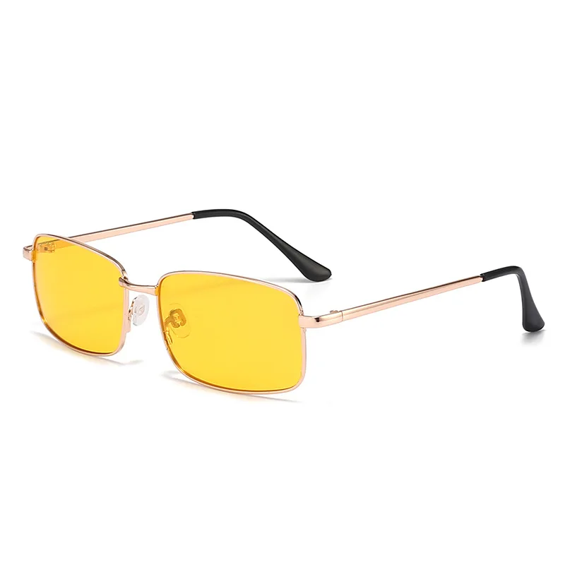 Rectangle Polarized Sunglasses For Men Women Fashion Luxury Design Night Vision Driving Square Yellow Sun Glasses Eyewear 2024